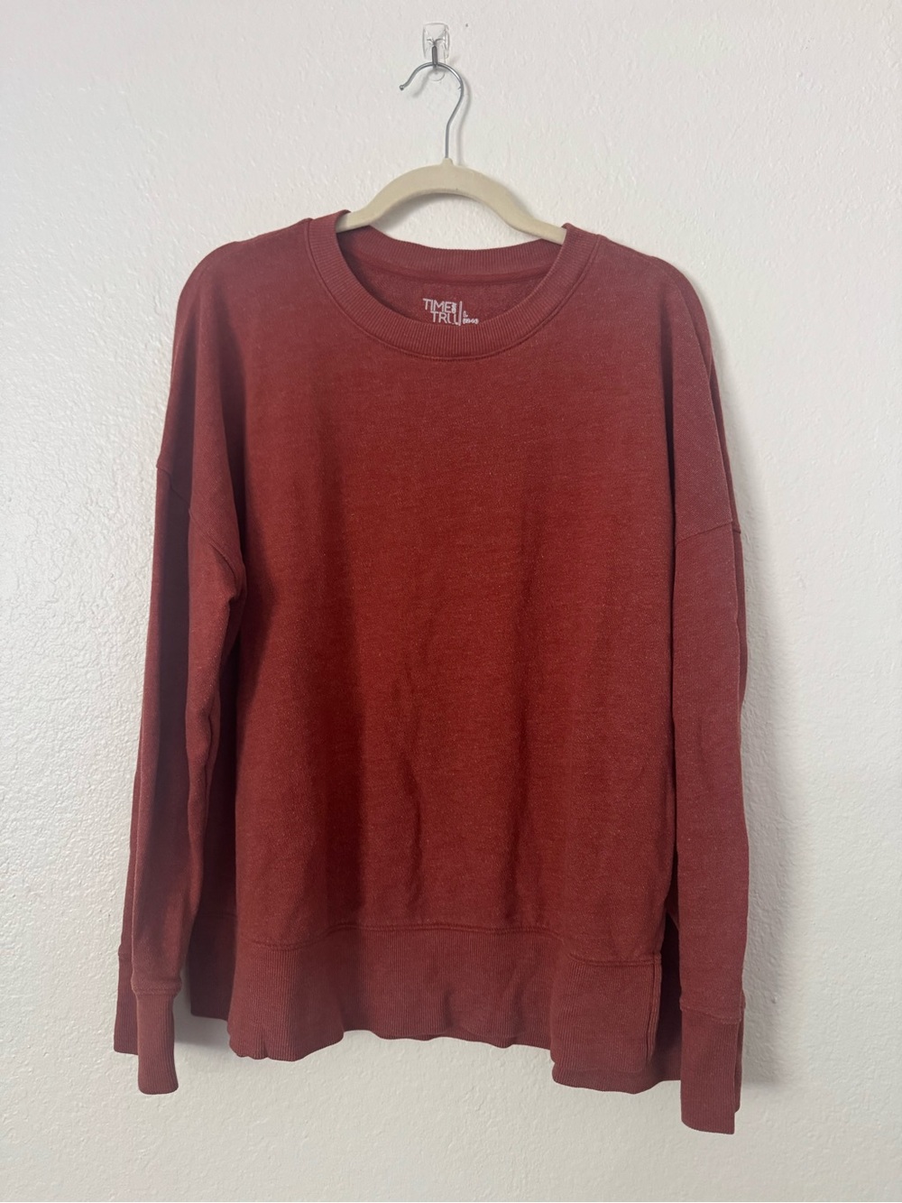 Time and Tru Men's Brick Red Crewneck Sweater